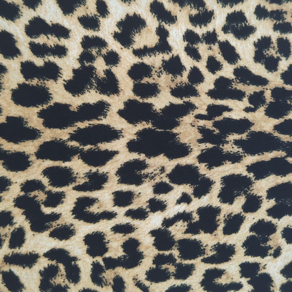 Jaclyn Smith Collection Stretch Animal Print Skirt MEDIUM Tan Black - Picture 6 of 13
